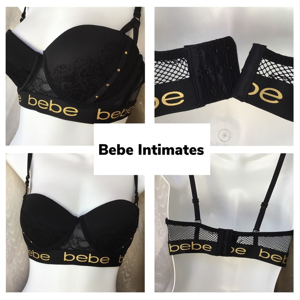38C Bebe Push Up Bra with gold logo